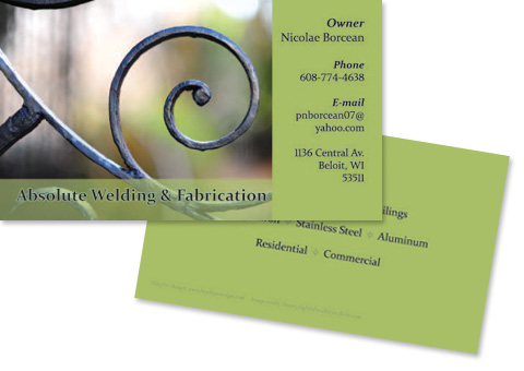 Absolute Welding & Fabrication Business Cards Absolute Welding & Fabrication Business Cards